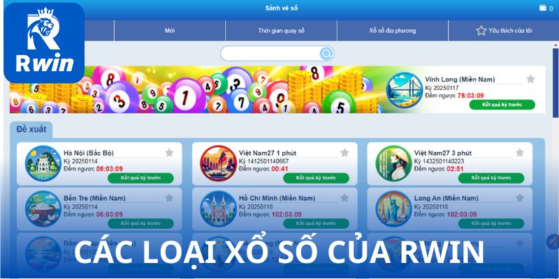 Các loại xổ số của RWIN đang chiếm lĩnh thị trường Các loại xổ số của RWIN đang chiếm lĩnh thị trường