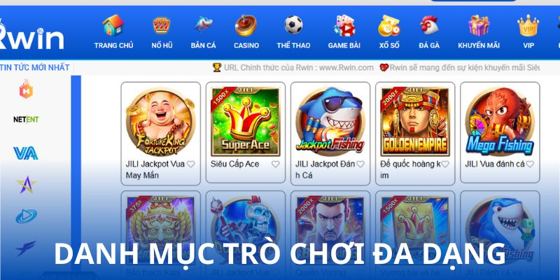 Danh mục trò chơi đa dạng Danh mục trò chơi đa dạng
